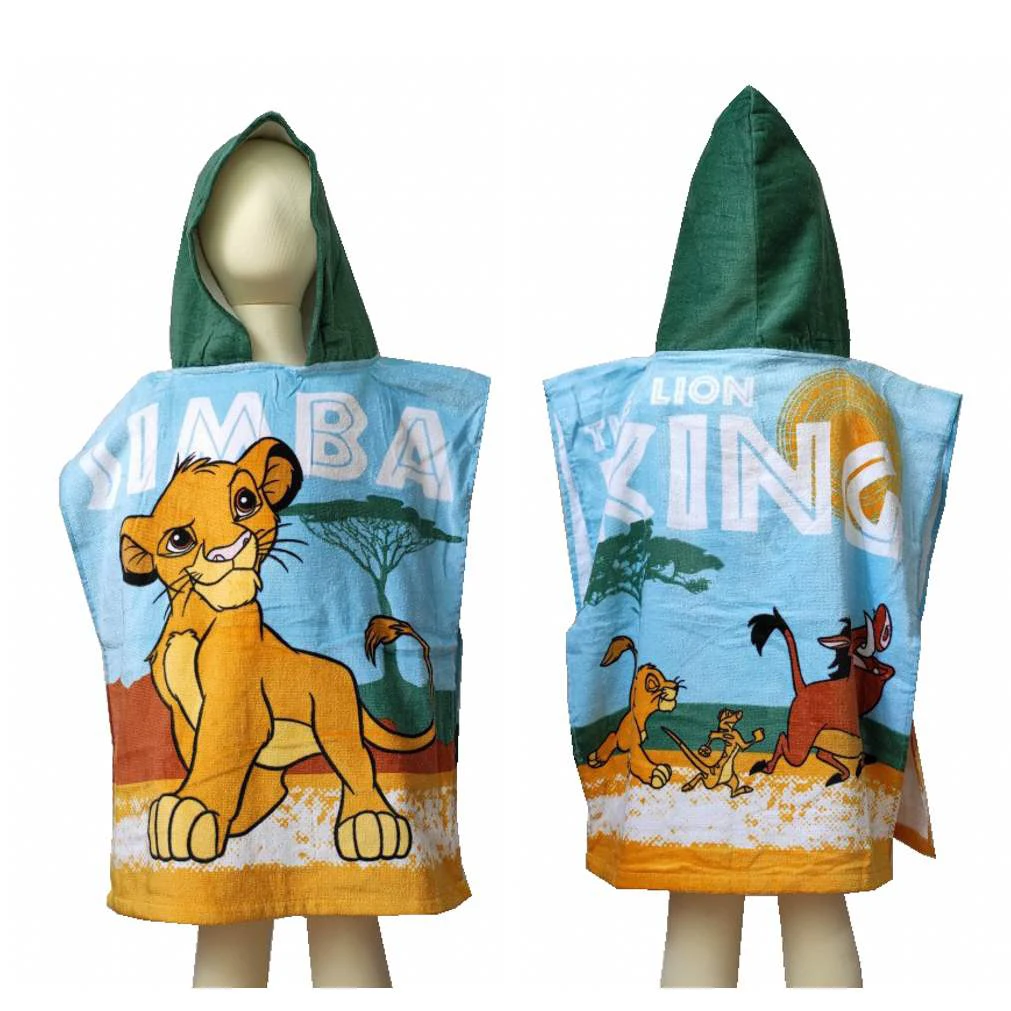 

Disney Simba Lion King Nala Cartoon Mickey Mouse Hooded Bath/Beach Towel Toddler Soft Towel Cloak Poncho for Kids