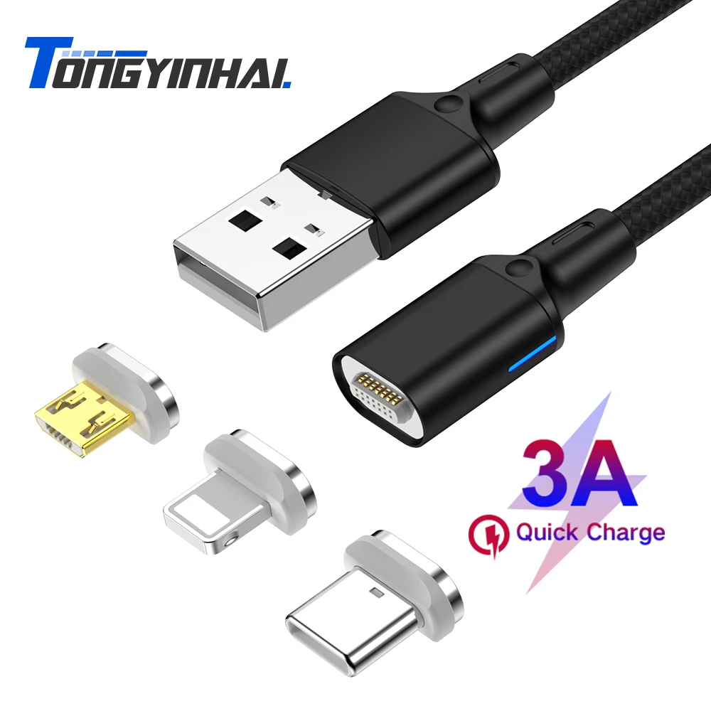 Micro USB кабель магнитное зарядное устройство Type C для зарядки телефона Магнитный