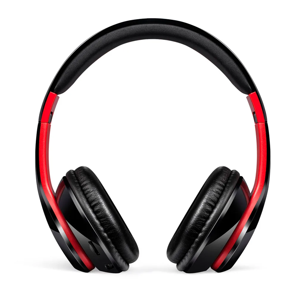 Black Red MP3 FM стерео аудио алюминиевый сплав микрофон наушники портативный беспроводной TF карты наушники Складные Спорт Музыка Bluetooth гарнитура - Цвет: Black Red