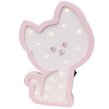 

Animal Night Lamps Cute Wooden Bedside Table Desk Lights Home Decoration Light Fixtures Baby Favorite Toy-Pink