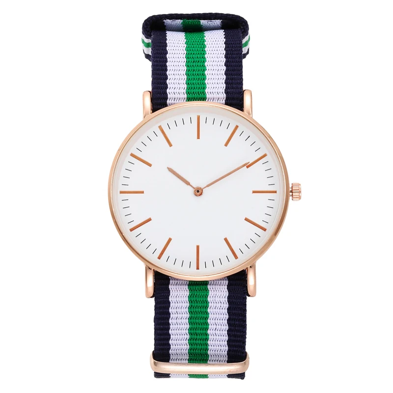

Fashion Casual Women's Luxury Nylon Band Analog Quartz Wrist Watch Silver Gold Ladies Watch Women Dress Reloj Mujer Black Clock