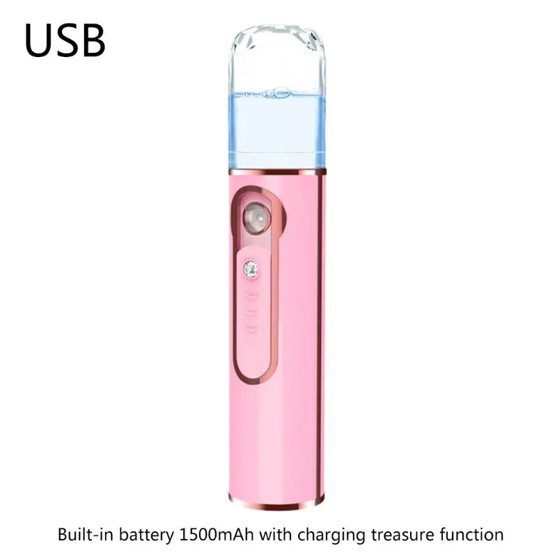 Pink Model 2 1 шт. USB Перезаряжаемый нано-увлажняющий прибор для красоты воды паровой прибор для лица холодный спрей переносной увлажнитель лица - Цвет: Pink Model 2
