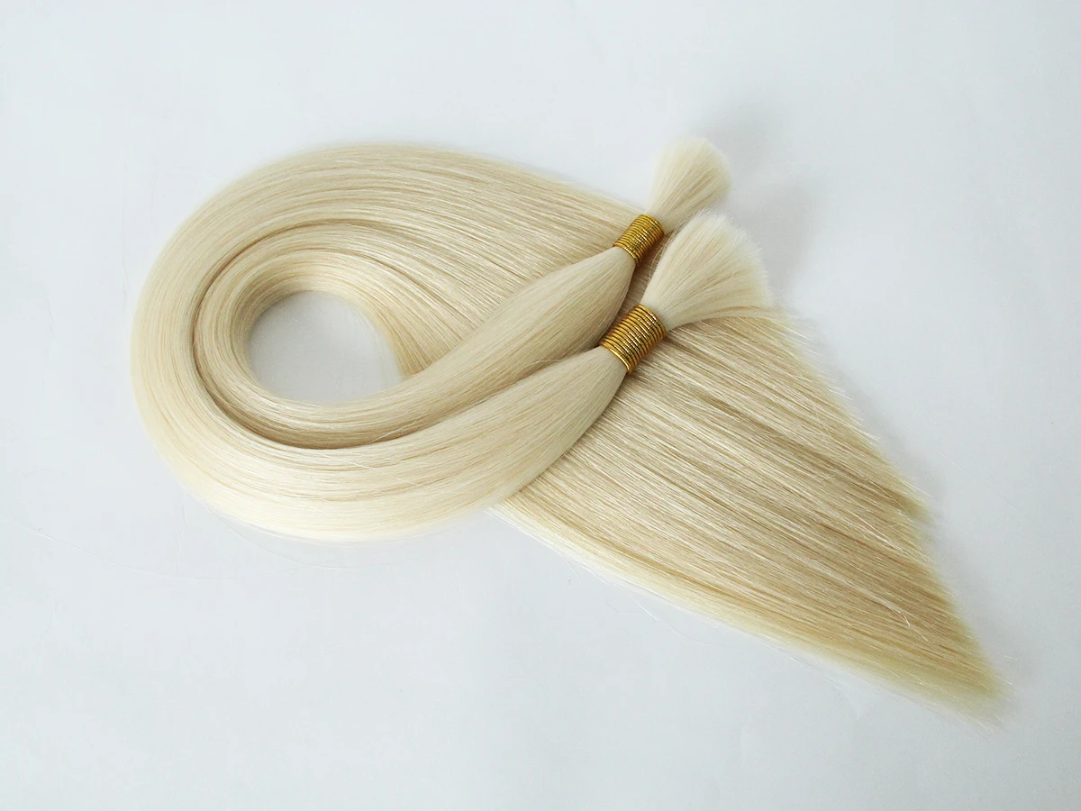 Natural Human Quality Hair Bulk 16-24 Inches Blonde Color