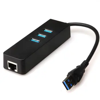 

3 Ports USB 3.0 Hub 10/100/1000 Mbps To RJ45 Gigabit Ethernet LAN Wired Network Adapter For Windows Mac