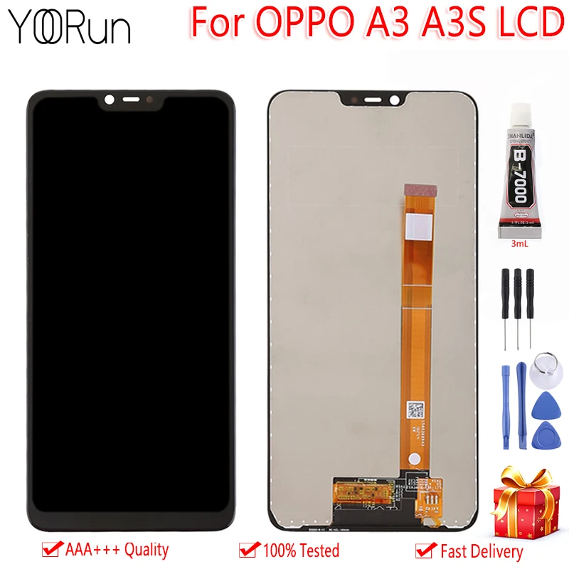 

6.2" For OPPO A5 A3S LCD Display Touch Screen AAA Quality Digitizer Assembly Replacement Free Tools For OPPO A3S Display