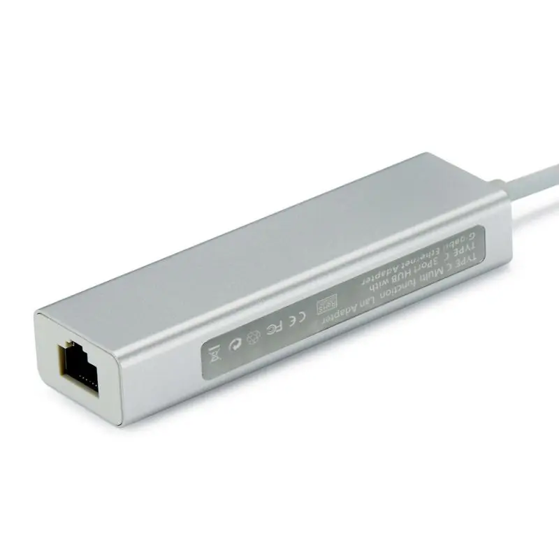 Практичный портативный гигабитный сетевой концентратор type-c для Rj45 с USB 3,0 концентратор 10 Гбит/с прочный