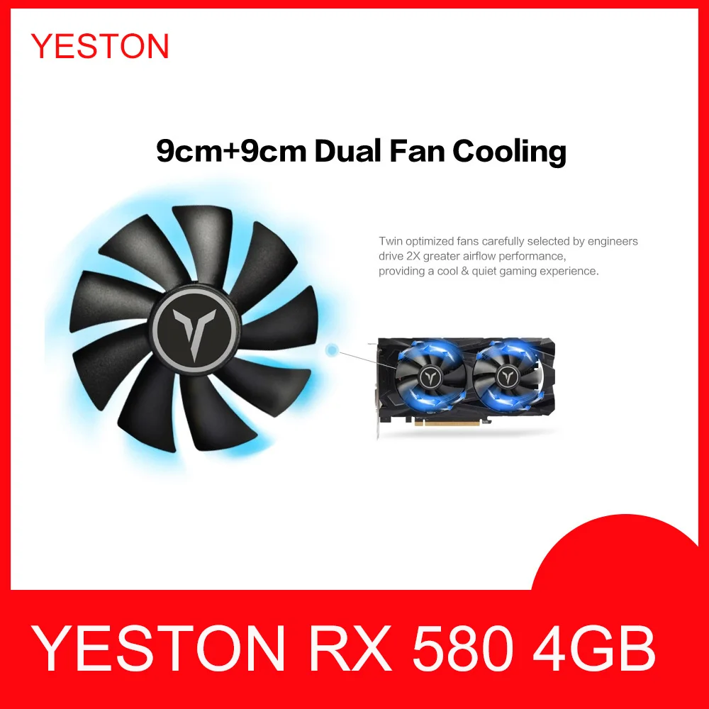  RX 580 4GB Gaming Graphics Card GPU RX580 Gaming 4G Video Cards For Video Cards Map External Graphi