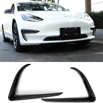 

glossy black Front Bumper Side Canards Splitter Spoiler for tesla model 3 2016-up Car Styling