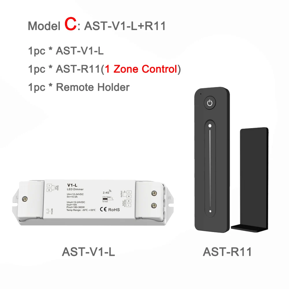 Model C 12В светодиодный диммер, Wifi, ШИМ, RF 2,4G, беспроводной сенсорный пульт, DC 24V 12 V, умный Wifi диммер, контроллер для одноцветной светодиодной ленты - Цвет: Model C