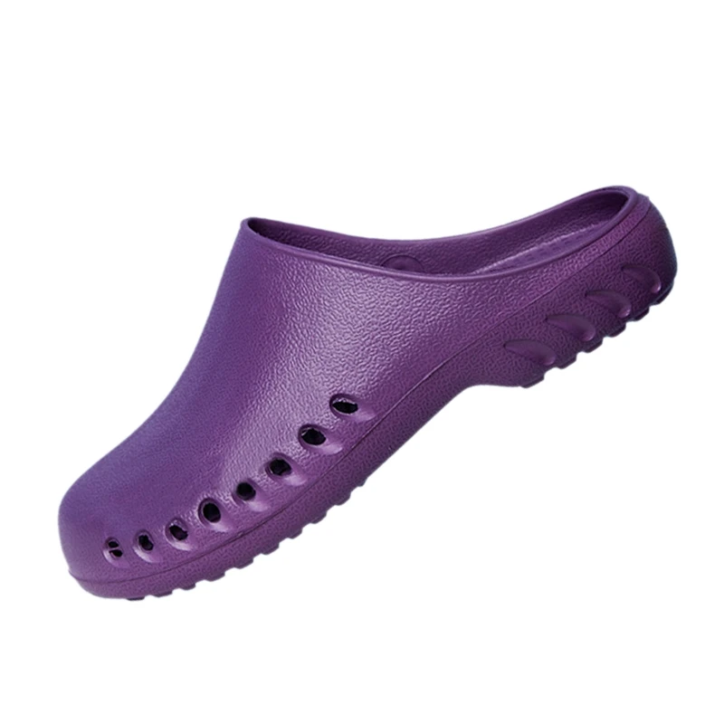 Dark purple Лидер продаж; Рабочая одежда; медицинская обувь; ударопрочная обувь для хирургии; рабочие тапочки для медсестры; Мужская обувь для операционной - Цвет: Dark purple