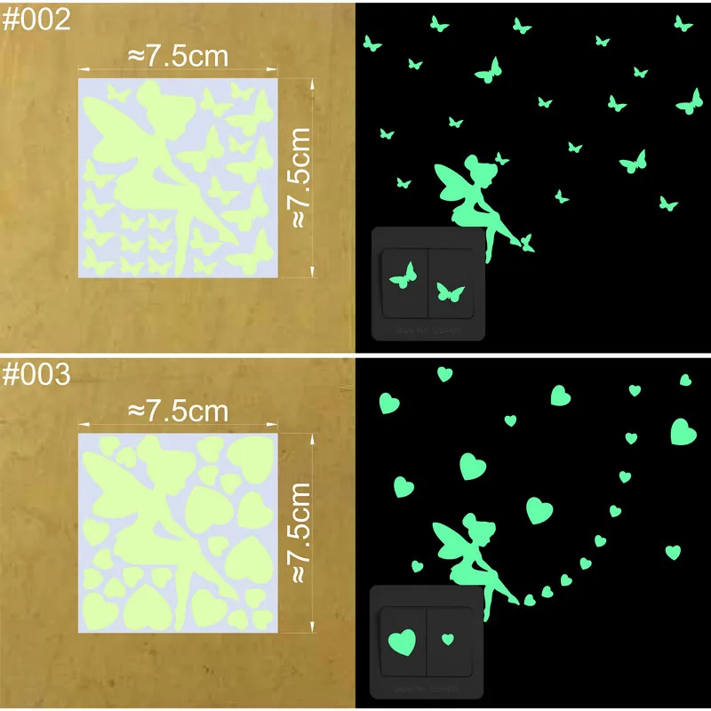 Description Picture 3 of itemKids Wall Sticker Fairy Luminous Stickers Baby Room Children Bedroom Home Decor Stickers Kitchen Bathroom Glow Switch Decoration
