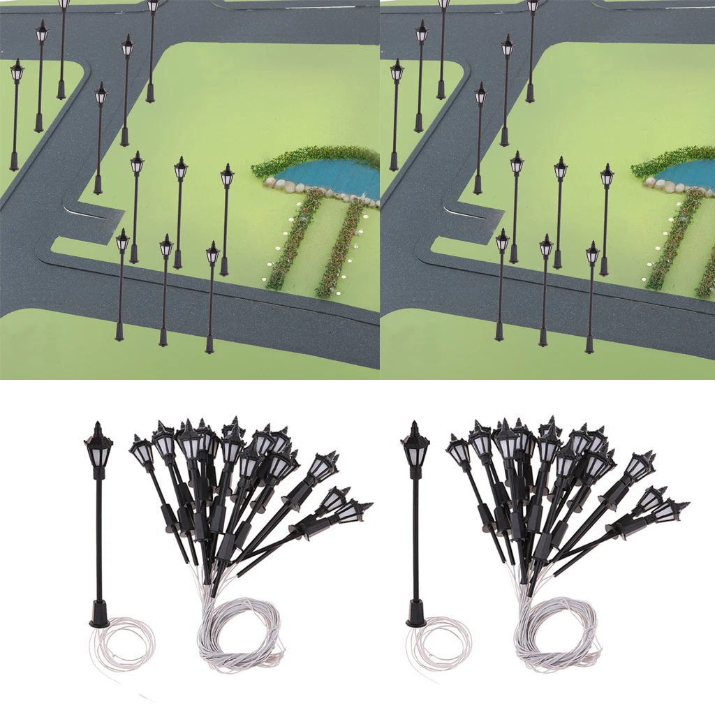 40 Pieces LED Street Lamps Street Lighting for Railway Model Making