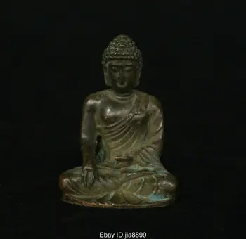 

Tibet Buddhism Temple Bronze Copper Seat Shakyamuni Amitabha Buddha Statue 09