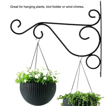 

Iron Plant Hanger Wall Hanging Bracket Flower Hook for Home Garden Decoration 25*21cm(Black/White)