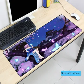 

90X40CM Anime Girl Large Gaming Mouse Pad Gamer Lock Edge Keyboard Mouse Mat Gaming Mousepad for CS GO LOL Dota Game
