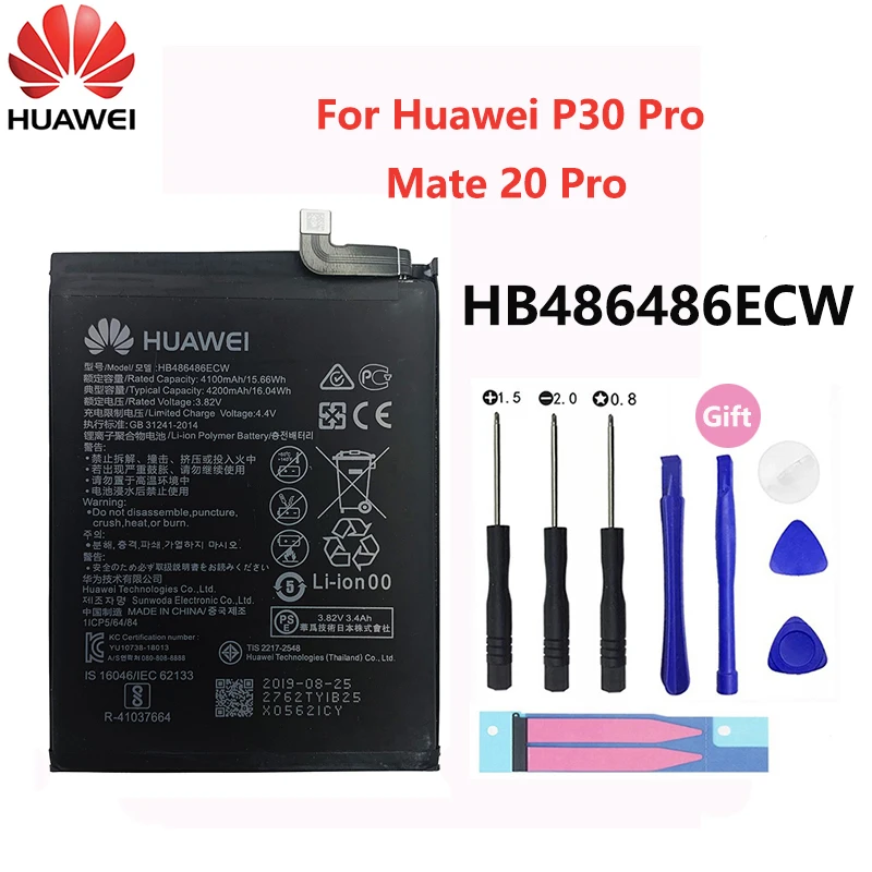 

100% Original Hua Wei Replacement Battery HB486486ECW For Huawei P30 Pro Mate20 Pro Mate 20 Pro Genuine Phone Batteries 4200mAh