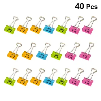 

40 Pcs Binder Clips Facial Expressioin Adorable Decoarative Paper Clips Metal Binder Clips File Clipa for Notes Letter Office