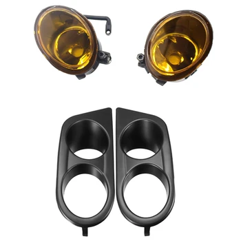 

NEW-Yellow Lens & Car Front Bumper Fog Lamp Shade Double Hole Cover for Bmw E46 M3 2001-2006