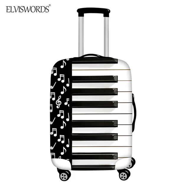 ELVISWORDS Музыка Фортепиано эластичный чехол для багажа молния Дорожный чемодан пыль дождевики для 18-32 дюймов тележка чехол Аксессуары - Цвет: HMG067