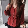 2021 Hot Sales Japanese Preppy Style Girls Bow Tie Chic Tops Cute Sweet Solid Korea Design Single Breasted Button Women Shirts 1