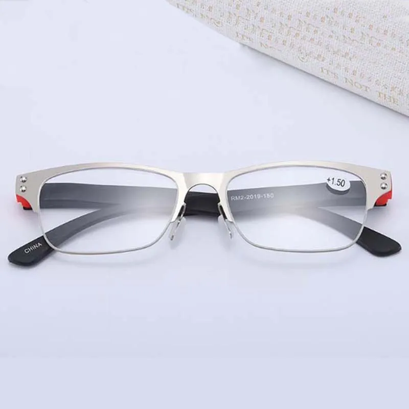 New high-end business men's reading glasses stainless steel high-definition reading glasses for the