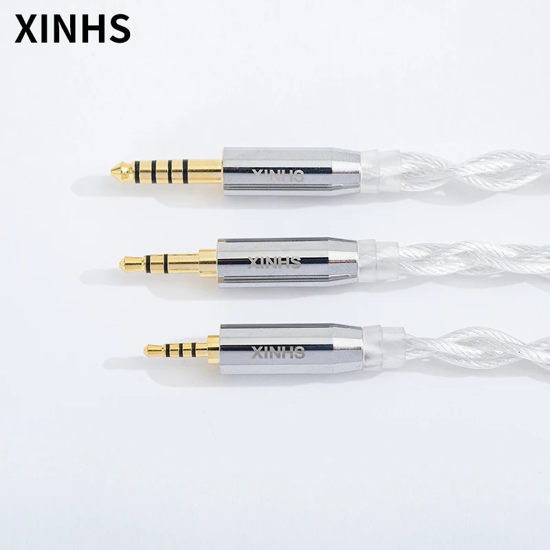Xinhs Núcleo Único Cristal Cobre Prata Chapeado Fio de Atualização Alta Fidelidade Cabo com 3.5 2.5 4.4 mm Plug Mmcx 0.78 mm Pinos Qdc Conector - Image 4
