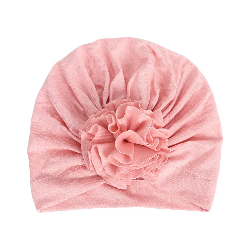Pink flower 16 цветов, хлопковая детская шапка, шапка-тюрбан с бантом, реквизит для фотосессии, детская шапочка, Аксессуары для младенцев, детская шапка для девочек и мальчиков, детские шапки - Цвет: Pink flower