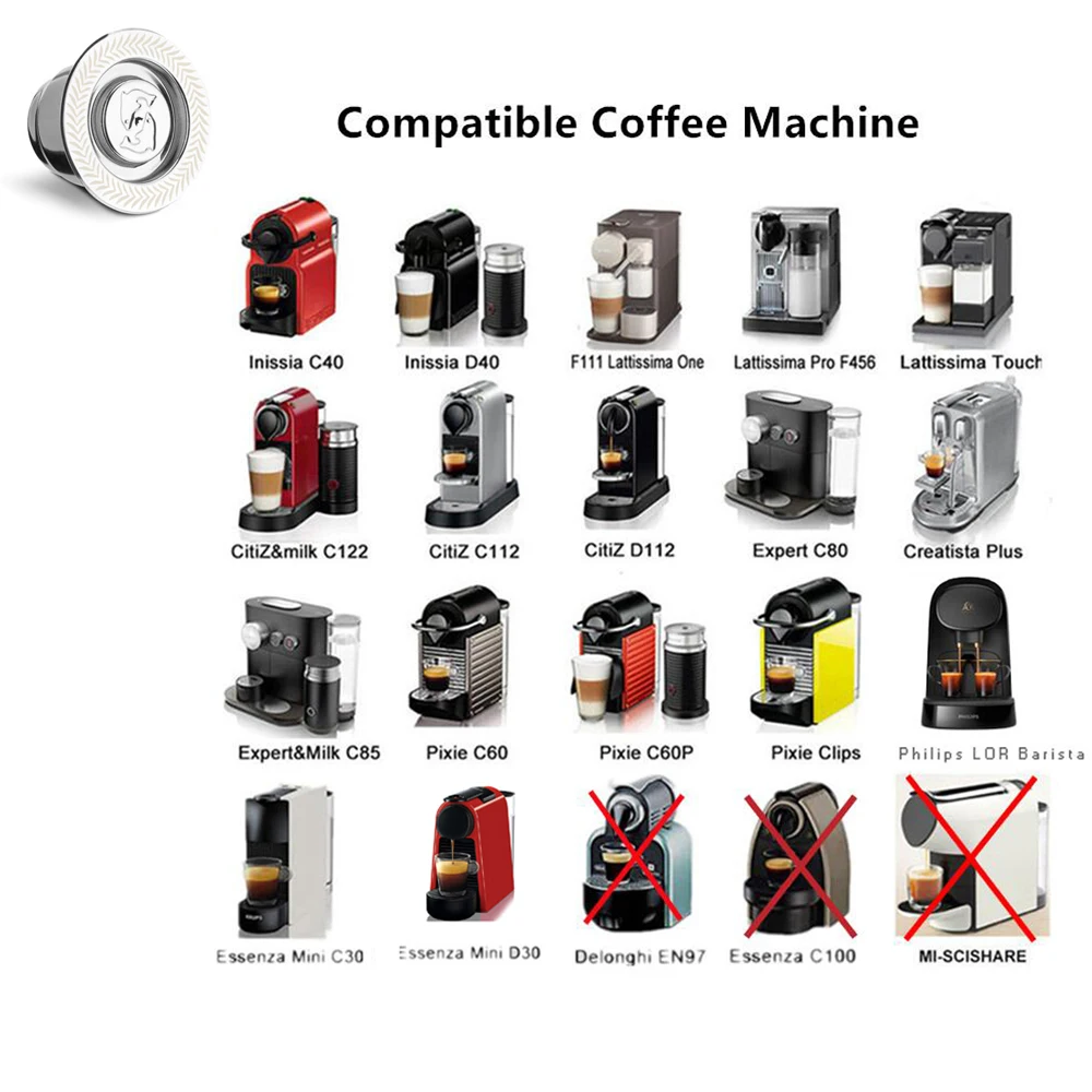Многоразовая перезаправляемая кофейная капсула Nespresso нержавеющая сталь|Фильтры