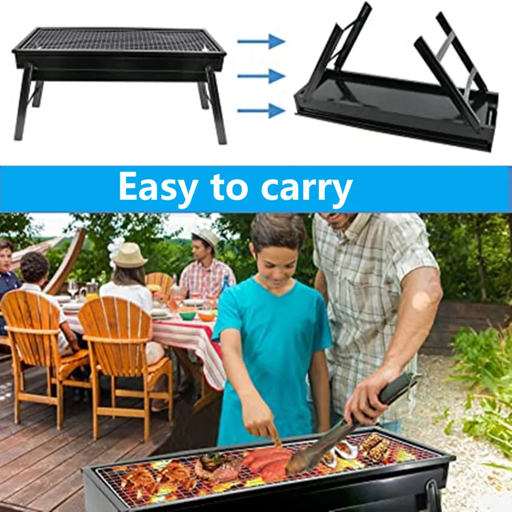 AGM Barbecue Grill, Charcoal Grill Folding Portable Lightweight Barbecue Grill Tools for Outdoor Grilling Cooking Camping Hiking Picnics Tailgating