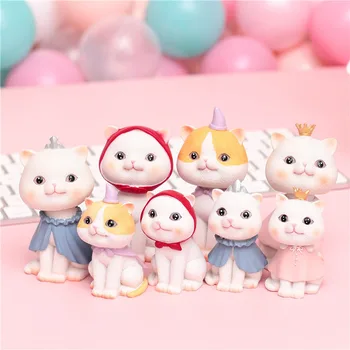 

Cute Kawaii Princess Cat Shake Head Cat Car Cartoon Cake Decor Christmas Birthday Gift Decorations for Home Figure Collection