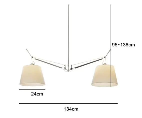 2 lamp pendant Скандинавский современный идеальный подвесной светильник для офиса кабинета минимализм E27 вращающийся подвесной светильник - Цвет корпуса: 2 lamp pendant