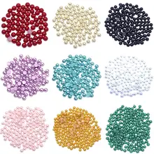 

1000Pcs Cameo Cabochon Imitation Pearl Beads Flatback Half Round Resin For Nail Art Craft Jewelry DIY Decoration 4mm 10 Colors