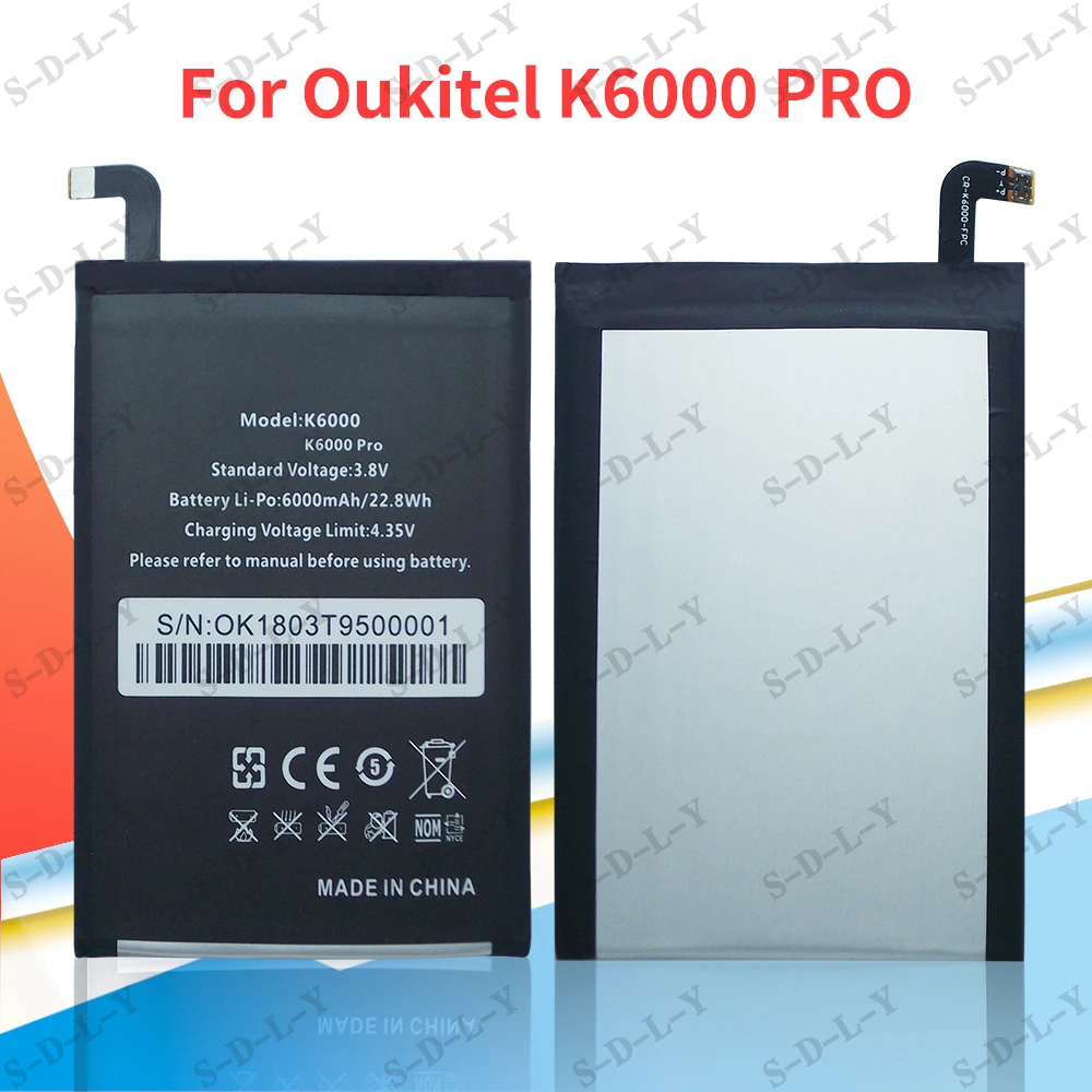 

Oukitel K6000 Battery 6000mAh New Replacement accessory accumulators For Oukitel K6000 PRO Cell Phone