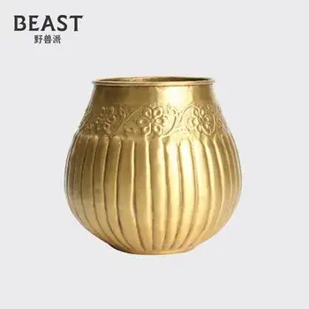 

Handmade brass ornaments flower pot tin decorative plate