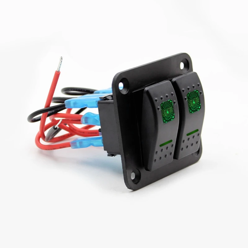 BMBY-12V-24V 2 банды зеленый кулисный переключатель панель автоматический выключатель лодка морской водонепроницаемый