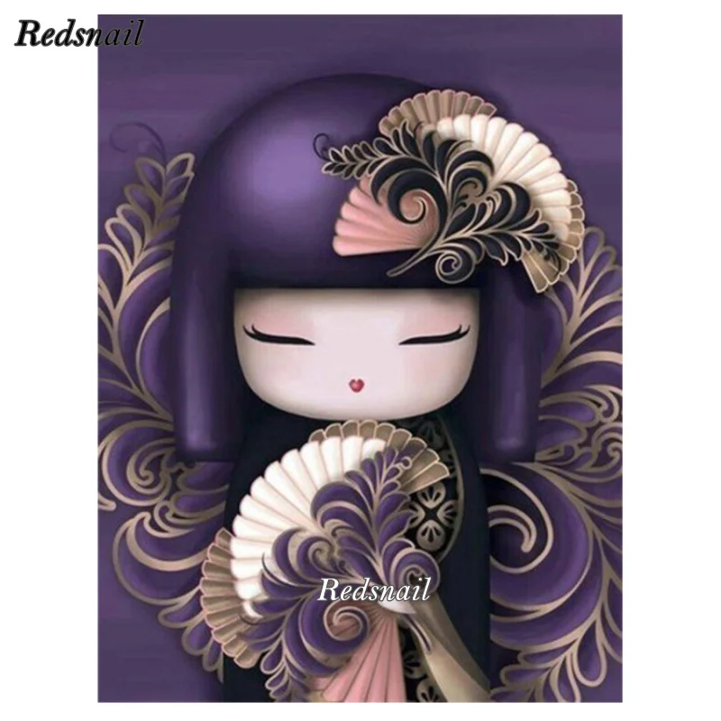 Алмазная живопись 5D сделай сам с полным заполнением японская мультяшная кукла