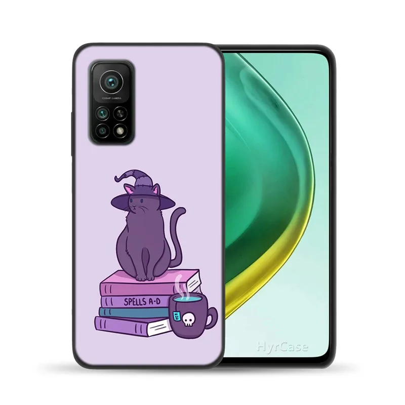 xiaomi leather case custom Herb Witch Supplies Cat Phone Case For Xiaomi Mi 10T Lite 10 Ultra Redmi Note 9S 7 8 9 Note9 Pro 8T Black Soft Silicone Cover phone cases for xiaomi Cases For Xiaomi