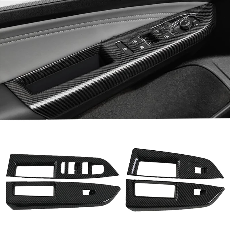 

Панель из углеродного волокна для дверного подлокотника Volkswagen Golf 8 MK8 R 2021 2022, регулятор окна, кнопки регулировки, аксессуары для украшения