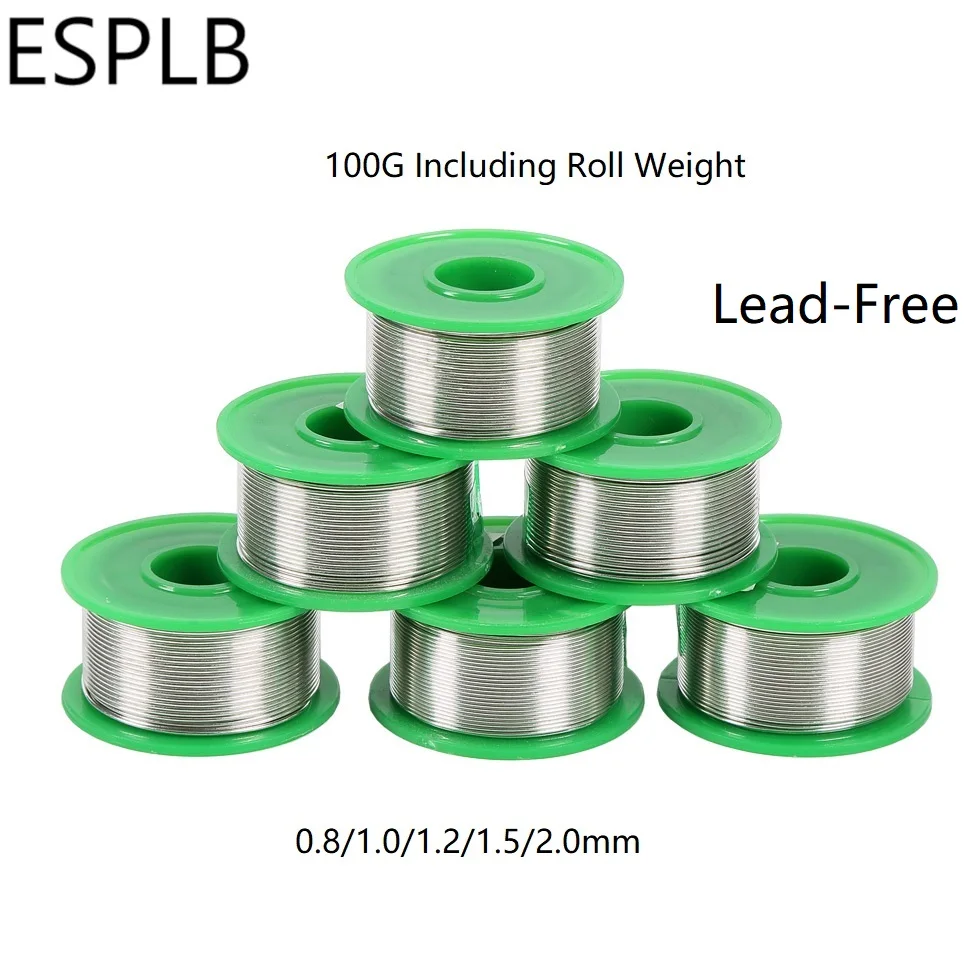 

100G Sn99.3 Cu0.7 Lead-Free Solder Wire Tin 0.8/1.0/1.2/1.5/2.0mm Diameter Green Welding Soldering Core for Electronics