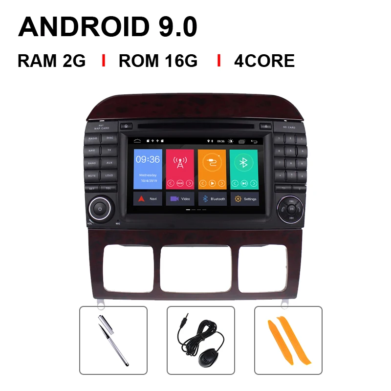 2 din Android 9,0 Автомобильный мультимедийный плеер gps для Mercedes Benz s-класс W220 W215 S280 S320 S350 S500 Радио DVD навигационная камера - Цвет: 4 Core 16 ROM