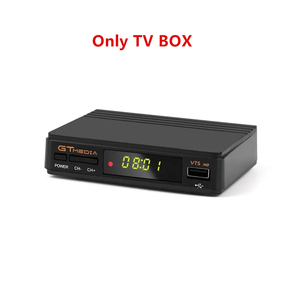 BOX GTmedia DVB-S2 декодирование Freesat V7S hd с USB wifi FTA tv DVB S2 приемник Поддержка 1 год Европа 7 cline CCCAM сетевой обмен - Цвет: BOX