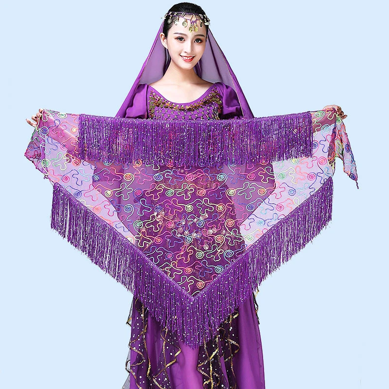 Purple Женская одежда для танца живота, сексуальная Цветочная кисточка, шарф для танца живота, аксессуары для женщин, юбка для танца живота, пояс для танца живота, набедренный шарф - Цвет: Purple