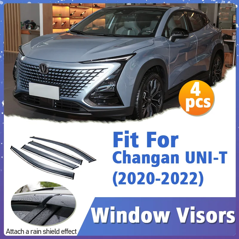 

Window Visor Guard for Changan UNI-T 2020-2022 Vent Cover Trim Awnings Shelters Protection Sun Rain Deflector Auto Accessories