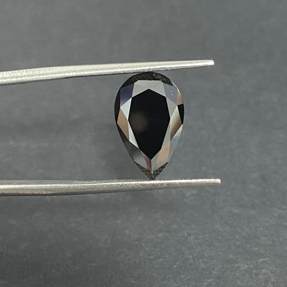 Big Size 13x18MM GRA Synthetic Moissanite Pear Cut Clarity VVS Black Loose Diamond Gemstones
