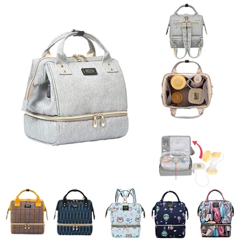 

Baby Diaper Bag Maternity Mummy Small Travel Grey Baby Nappy Changing Backpack Women Insulated Lunch Bag Stroller Organizer