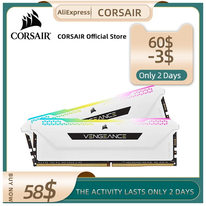 CORSAIR Vengeance RAM Memoria RGB PRO SL DDR4 PC4 8GB 16GB 3200MHz 3600MHz DIMM Desktop Memory-белый модуль двухканальный |