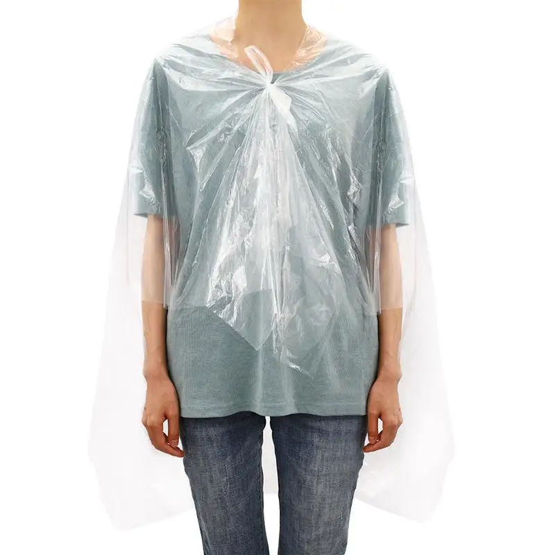 

100pcs Disposable Hair Dyeing Shawl Waterproof Plastic Hairdressing Cape Barber Cape for Home Barber Shop Hair Cutting Cape