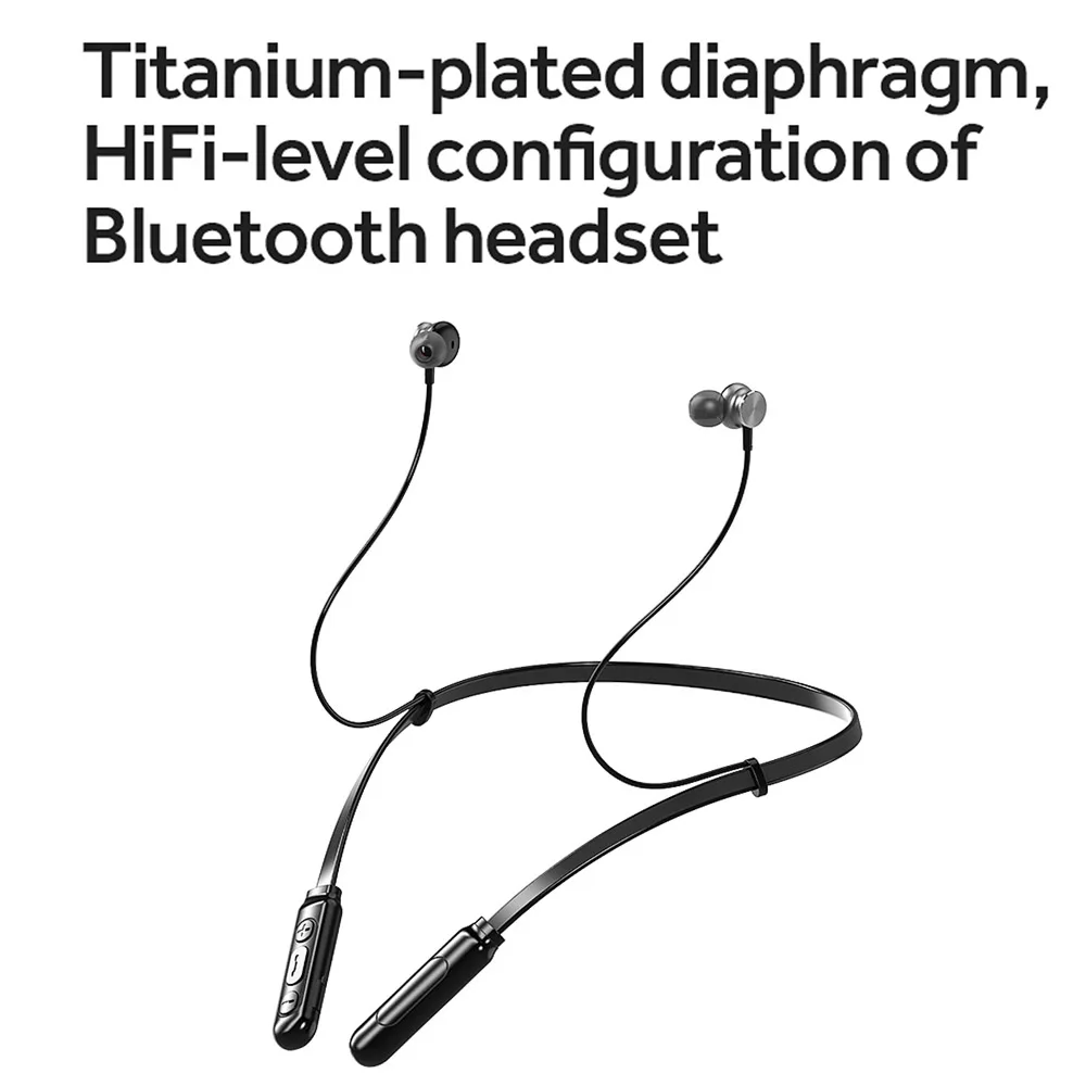 FMJ Q9 Bluetooth 5 0 Earphone 4D Sound Wireless Headset Neck hanging 135mAh large battery Magnetic Attraction for SmartPhone