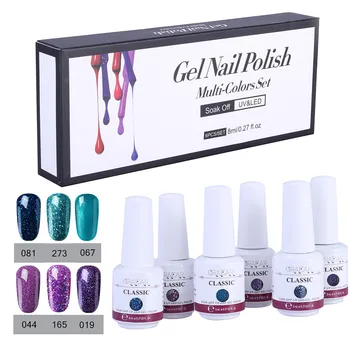 

Nail Gel 6Pcs Gel Nail Polish Set UV LED Soak Off Gel Nail Art Kit Perfect Charm Color Delivery from us warehouse
