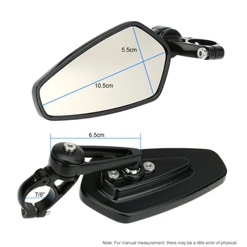 

Pair of Motorcycle Universal 7/8 inch Handle Bar End Rearview Mirror CNC Aluminum 360 Degree Rotation Bracket Side View Mirrors